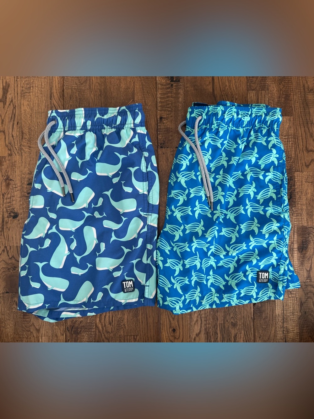 Tom &‎ Teddy Men's Swim Trunks Turtles Whales 2 Pair Size M C